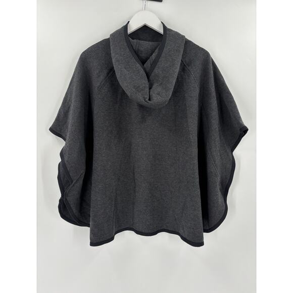 Gap Fit Hooded Poncho Womens Medium Large Gray Oversized Dolman Sleeve Stretchy - Picture 13 of 16